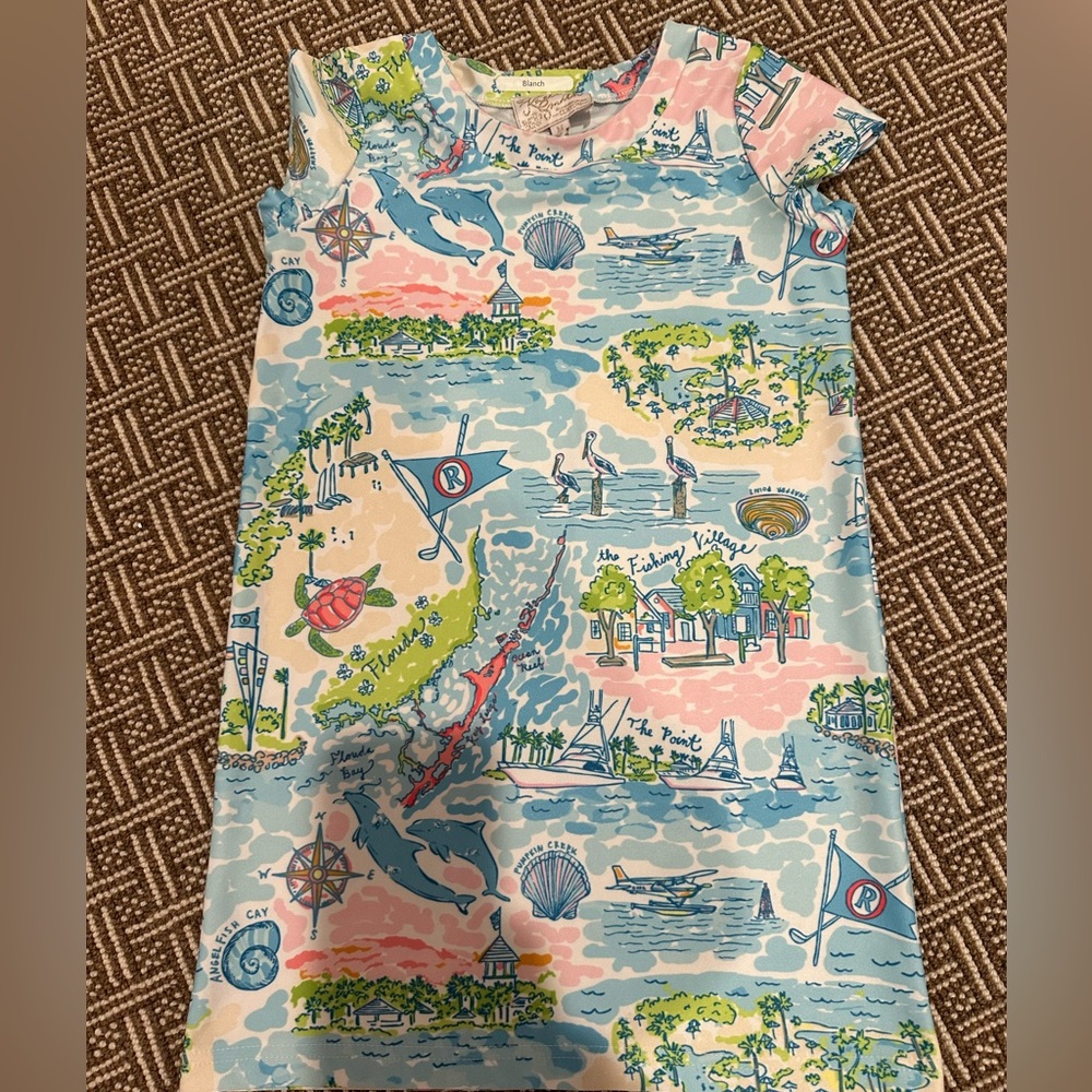 Kaeli Smith Girl Dress Size M Ocean Reef Print